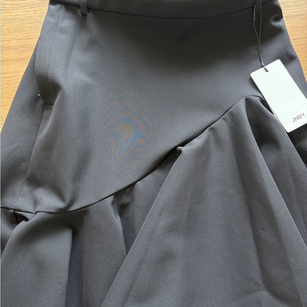NWT JNBY Small Assymetrical Hem Stretch Artsy Ruffled Midi Black Skirt - Picture 11 of 14